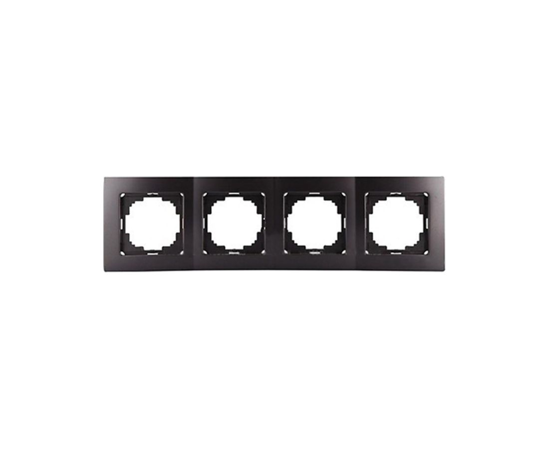 ჩარჩო ოთხიანი touran black - 24220094 — როზეტები და ჩამრთველები